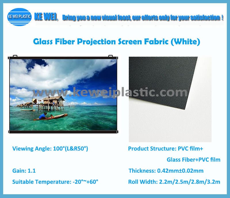 High grade white glass fiber projection sreen fabric